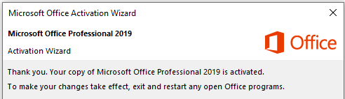 Estado Producto activado en Microsoft Office